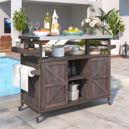 Wood outdoor kitchen island - wood,